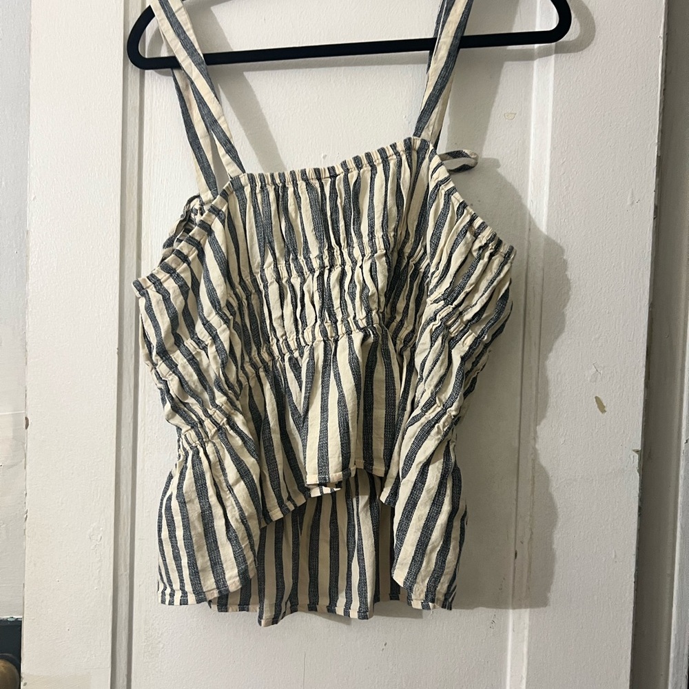 Universal Thread Black and White Smocked Camisole Top